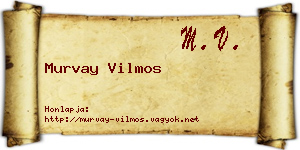 Murvay Vilmos névjegykártya
